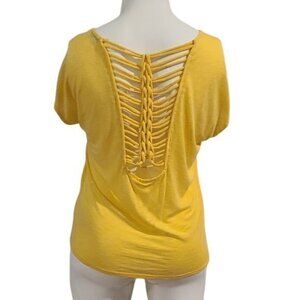 [I-ner] Yellow Knot Back Top - Size M